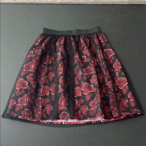 Girls (M 7/8)Floral Black and Red Skirt